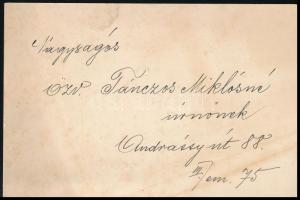 cca 1910 Bp., Molnár és Moser Droguisták kártyája, a hátoldalán megcímzett, 8x13 cm