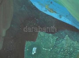 Ruttka Ferenc (1926-2019): Önarckép. Vegyes technika, papír, jelzett, üvegezett keretben,18×16 cm