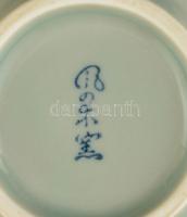 Japán virágmintás porcelán váza, jelzett, hibátlan, m: 12 cm