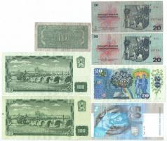 Csehszlovákia 1945. 10K + 1961. 100K (2x) + 1970. 20K (2x) + 1988. 20K + 2002. 50K T:I--III-
Czecho...
