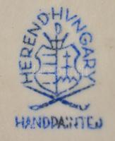 Herendi nyuszi pár, kézzel festett, jelzett, apró kopásnyomokkal,  7×6 cm, m:8,5 cm