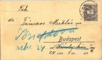 1897 (Vorläufer!)  Budapest V. Kunz József és társa üzlete, reklámlap. Deák tér, Art Nouveau