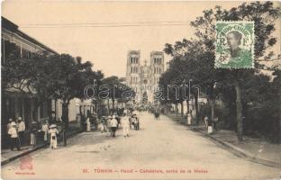 Hanoi (Tonkin), Cathédrale, sortie de la Messe / Cathedral, TCV card (EK)