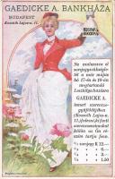 Gaedicke A. Bankháza. Budapest, Kossuth Lajos u. 11. Franklin Társulat kiadása / Hungarian bank house advertisement, lottery ticket (EB)