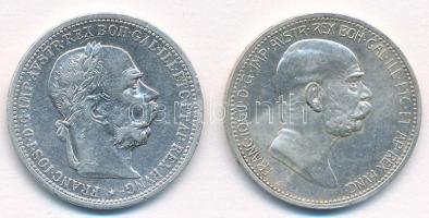 Ausztria 1901. 1K Ag "Ferenc József" + 1908. 1K Ag "Ferenc József - Jubileum" T:...