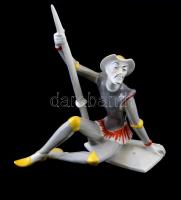 Drasche Don Quijote, kézzel festett, apró kopásnyomokkal, jelzett, m:20 cm, 18×10 cm