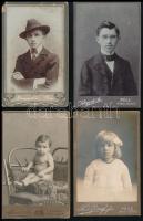cca 1900-1910 Vegyes keményhátú fotó tétel, 17 db, 10,5×6,5 és 20×11 cm közötti méretekben