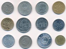 Vegyes 12db-os Közel- és Távol-keleti fémpénz tétel, mind klf, benne kínai, thai, szingapúri és maro...