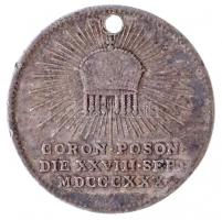 Habsburg Birodalom / Pozsony 1830. szeptember 28. Koronázási zseton Ag "I. Ferenc - V. Ferdinán...