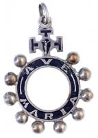DN Ave Maria ezüstözött Br medál (48x37mm) T:2 ND Ave Maria silver plated Br medallion (48x37mm) C:XF