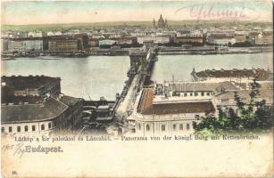 1905 Budapest, Látkép a Királyi palotától és a Lánchíd (fa)