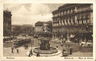 Budapest VIII. Kálvin tér, Nemzeti Múzeum, villamos (EB)