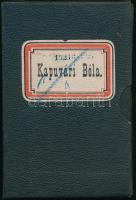 1887 Munkakönyv mészáros/pincér számára, Vas megyei pecséttel, 15 Kr okmánybélyeggel