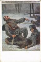 1918 Treu bis in den Tod. Helden des Roten Kreuzes. Kriegshilfsbüro Nr. 631. / WWI Austro-Hungarian K.u.K. military art postcard, Red Cross heroes (EK)
