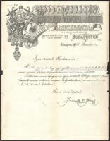 1900 Bp., Schunda Vencel József császári és kir. hangszergyárának fejléces levélpapírja