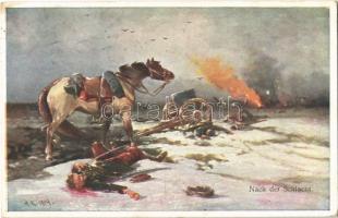 1915 Nach der Schlacht / WWI Austro-Hungarian K.u.K. military art postcard, after the battle. B.K.W.I. 259-70.