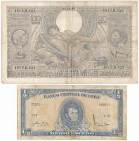 Vegyes: Belgium 1938. 100Fr + Chile ~1960. 1/2E T:III  Mixed: Belgium 1938. 100 Francs + Chile ~1960. 1/2 Escudo C:F