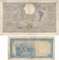 Vegyes: Belgium 1938. 100Fr + Chile ~1960. 1/2E T:III 
Mixed: Belgium 1938. 100 Francs + Chile ~196...