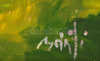 Bánfi jelzéssel: Piknik. Tempera, karton, keretben, 23×32 cm