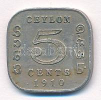 Ceylon 1910. 5c Cu-Ni T:2- Ceylon 1910. 5 Cents Cu-Ni T:VF Krause KM#103