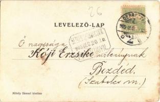 1905 Debrecen, Simonffy utca, városi bérpaloták, Náray József üzlete. Mihály Sámuel kiadása (fl)