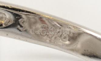 Ezüst(Ag) apró kövekkel díszített "briós" gyűrű, jelzett, méret: 52, bruttó: 5,1 g