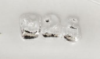 Ezüst(Ag) háromsávos, köves gyűrű, jelzett, méret: 57, bruttó: 3,7 g