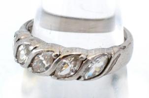 Ezüst(Ag) 5 db kővel díszített gyűrű, jelzett, méret: 56, bruttó: 3,5 g