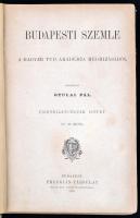1879 Budapesti Szemle. 19. kötet. (37.,38. szám.) Szerk.: Gyulai Pál. Bp.,1879, Franklin-Társulat, 4+4 64 p. Kopott, foltos félvászon-kötésben.