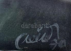 Czeizek György (1953-1980): Dali. Olaj, papír, foltos, 52,5×32,5 cm