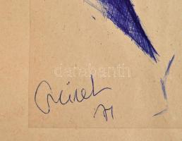 Czeizek György (1953-1980): Női akt (tanulmány). Toll, papír, jelzett, 30×13 és 22×18 cm (2 db)