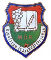 ~1970-1980. Mór - Gimnázium és Szakközépiskola zománcozott Br jelvény (~40x32,5mm) T:2
