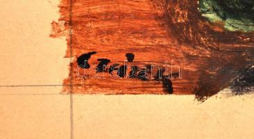 Czeizek György (1953-1980): Asztali csendélet. Tempera, papír, jelzett, 35×24,5 cm