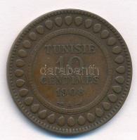 Tunézia 1908A 10c Br T:2 Tunisia 1908A 10 Centimes Br C:XF Krause KM#236