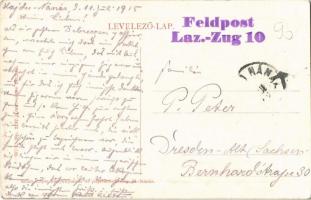 1915 Hajdúnánás, Bocskay (Bocskai) utca, templomok. W. L. Bp. 2137. Szűcs Lajos kiadása + "Feld...