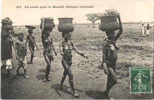 En route pour le Marché (Afrique Centrale) / Central African natives folklore, TCV card (EK)