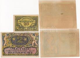 Vegyes: Budapest / Metro Vízmérőgyár Rt. 1920. 20f + 2K utalvány + Budapest 1920.12.31. 10f + 1K &qu...
