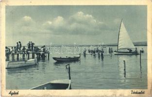 1943 Agárd (Gárdony), Velencei-tó, vitorlás, csónakok. Hangya Szövetkezet kiadása (fl)
