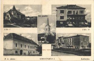 1942 Simontornya, Római katolikus iskola, Református templom, Villa I és II, kultúrház