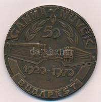 1970. Gamma Művek-Budapest egyoldalas Br plakett (70mm) T:1- ü., hátlapon ragasztónyom
