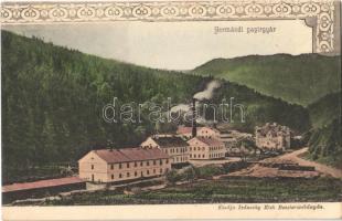 1903 Hermánd, Hermanecz, Harmanec; Papírgyár, fűrésztelep. Ivánszky Elek kiadása / paper mill, paper factory, sawmill