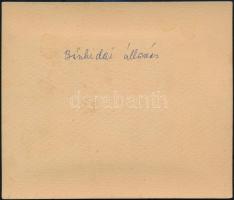 cca 1900 Bánhida, vasútállomás, fotó paszpartuban, 7×10 cm