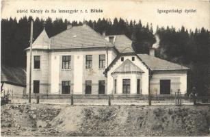 1914 Bikás, Bujakovó; Dávid Károly és fia lemezgyár R.T. igazgatósági épülete / sheet metal factory, directorate building + ZÓLYOM-BREZÓ - ZÓLYOM 97. SZ. vasúti mozgóposta bélyegző (fl)
