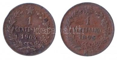 Olaszország 1895R 1c Cu "I. Umberto" + 1904R 1c Cu "III. Viktor Emánuel" T:1-
I...