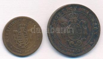 Német Államok / Szászország-Albertine 1864B 2pf Cu + 1866B 5pf Cu T:2,2-
German States / Saxony-Alb...
