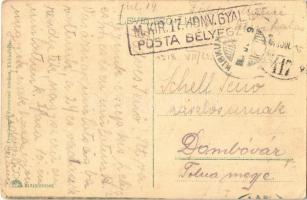 Kiskunhalas, látkép + "M. Kir. 17. Honv. Gyal. Ezred Posta Bélyegző"  (EK)
