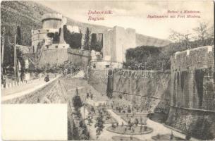 1909 Dubrovnik, Ragusa; Bedeni s Mincetom / Stadtmauern mit Fort Minceta / castle