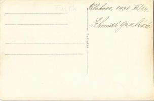 1931 Fülek, Filakovo; férfi kutyával a ház kertjében / man with dog in the garden. photo (EK)