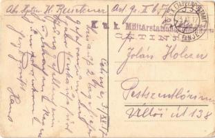 1917 Cetinje, Cettigne; Dvorska ulica / Hofstrasse / street + "K.u.K. Militärstationskommando C...