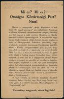 1919 Mi ez? Országos Köztársasági Párt? - keresztényszocialisták által osztogatott röplap